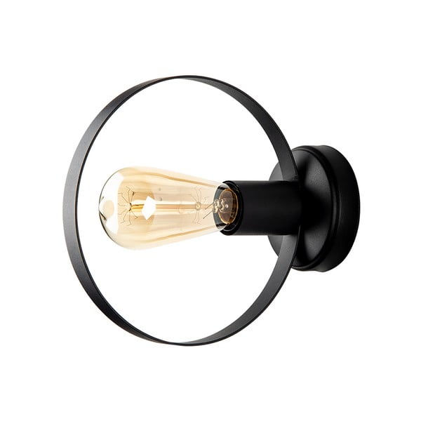 Čierne nástenné svietidlo Squid Lighting Circle, výška 20 cm