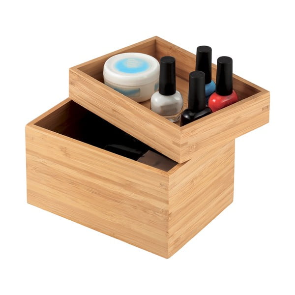 Bambusový kúpeľňový organizér na kozmetiku v prírodnej farbe Isalys – MSV