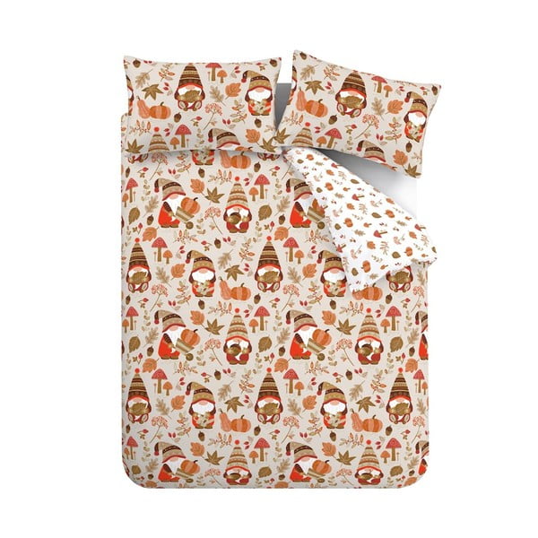 Oranžové/hnedé obliečky na jednolôžko 135x200 cm Woodland Gonks – Catherine Lansfield