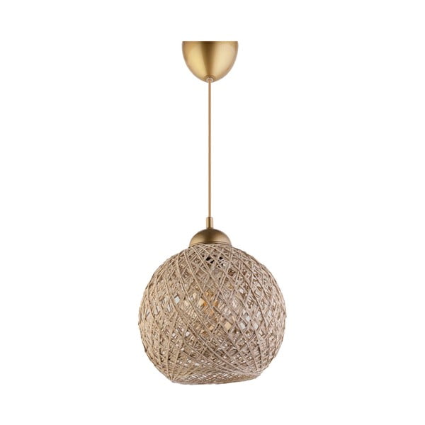 Závesné svietidlo v béžovo-zlatej farbe s tienidlom z juty ø 24 cm – Opviq lights