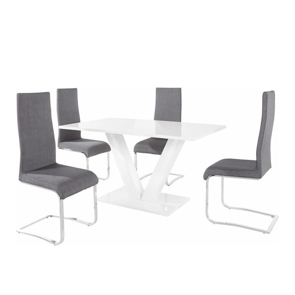 Sada stola a 4 sivých stoličiek Støraa Aaron