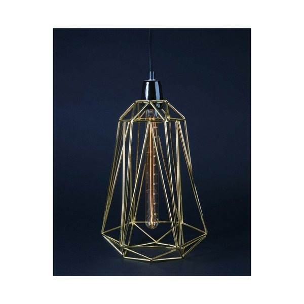Svietidlo so zlatým tienidlom a čiernym káblom Filament Style Diamond #3-image-1