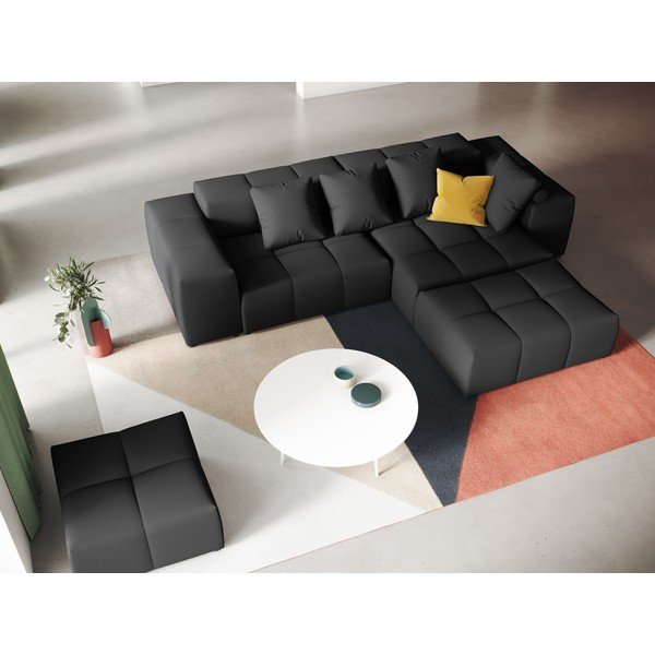 Čierna rohová pohovka (variabilná) Rome - Cosmopolitan Design-image-1