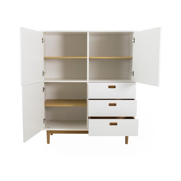 Biela vysoká komoda 114x137 cm Svea – Tenzo-image-3