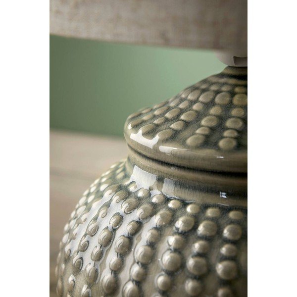 Sivá/béžová ľanová stolová lampa (výška  39 cm) Niko – Ellos Home-image-2