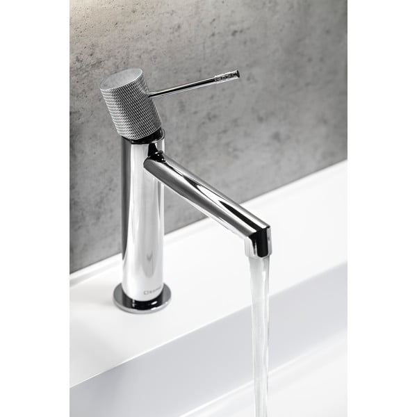 Stojančeková umývadlová batéria v lesklej striebornej farbe Solaris – Sapho-image-1