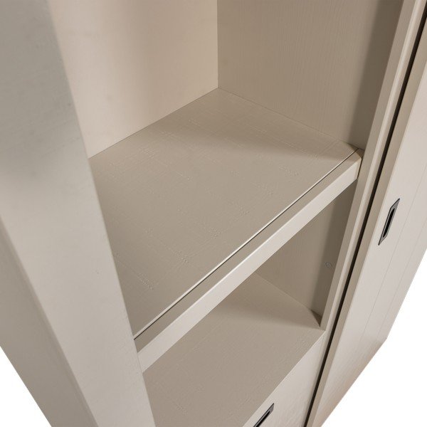 Sivobéžová skrinka z borovicového dreva s posuvnými dverami 122x230x37 cm Slide – vtwonen-image-4