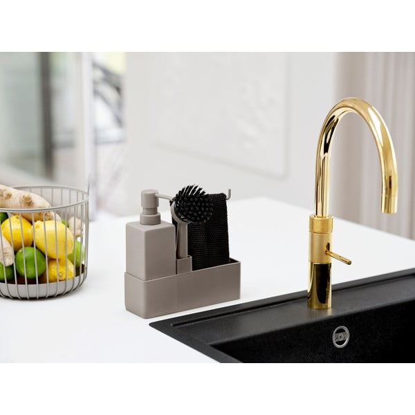 Svetlohnedý plastový/silikónový stojan na umývacie prostriedky Singles – Zone-image-1