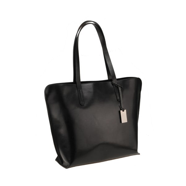 Čierna kožená kabelka Florence Bags Vega