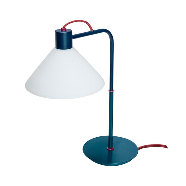 Stolová lampa v petrolejovej farbe so skleneným tienidlom (výška 44 cm) Spot – Hübsch-image-2
