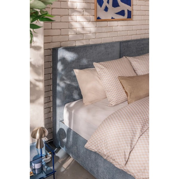 Modrá čalúnená dvojlôžková posteľ s úložným priestorom s roštom 180x200 cm Myra Bold – Bonami Selection-image-3