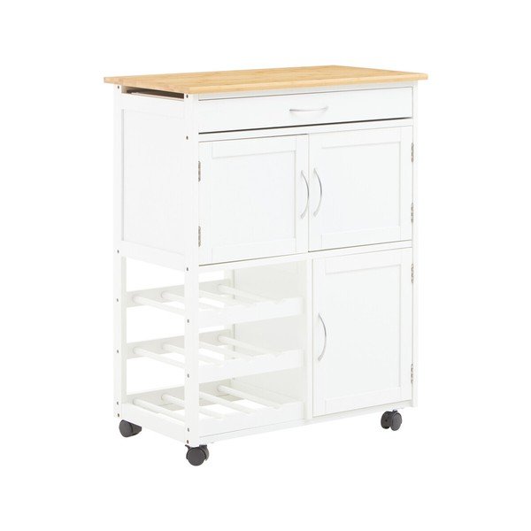 Bambusový servírovací stolík na kolieskach 37x67 cm Harlow – Premier Housewares