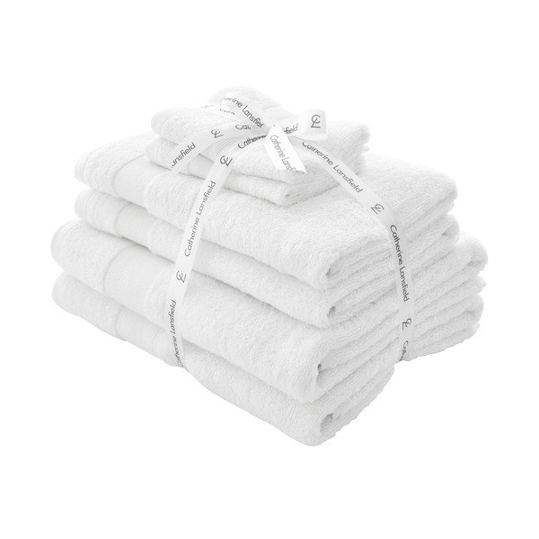 Biele froté bavlnené uteráky a osušky v súprave 6 ks Anti–Bacterial – Catherine Lansfield