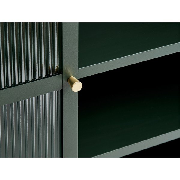 Zelená kovová vitrína Unique Furniture Bronco, výška 140 cm-image-4