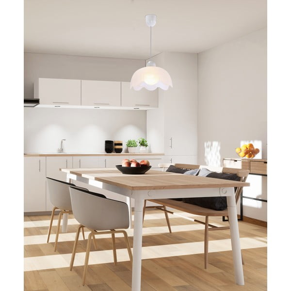 Biele závesné svietidlo so skleneným tienidlom ø 25 cm Bratek – Candellux Lighting-image-1