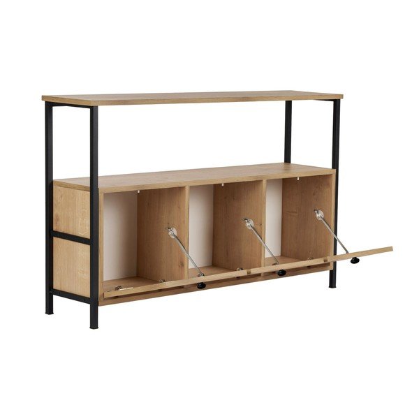 Konzolový stolík v dekore duba v svetlo prírodnej farbe 29,5x120 cm Solace – Kalune Design-image-3