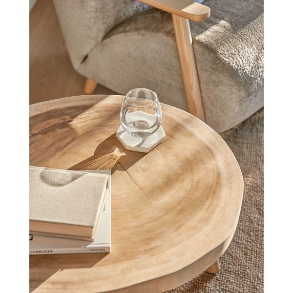 Okrúhly odkladací stolík z masívu munggur ø 65 cm Wellcres – Kave Home-image-2