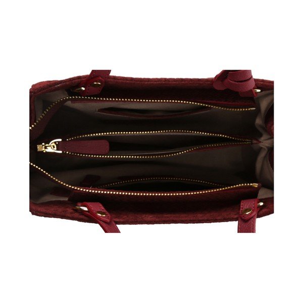 Tmavočervená kožená kabelka Beverly Hills Polo Club Dona-image-3