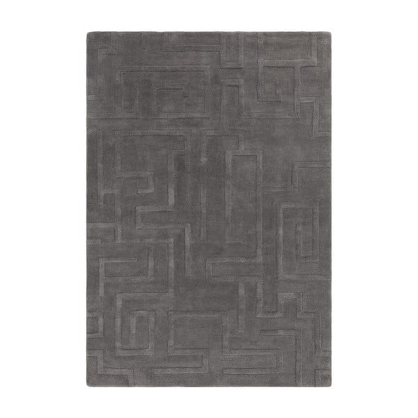 Antracitovosivý vlnený koberec 120x170 cm Maze – Asiatic Carpets