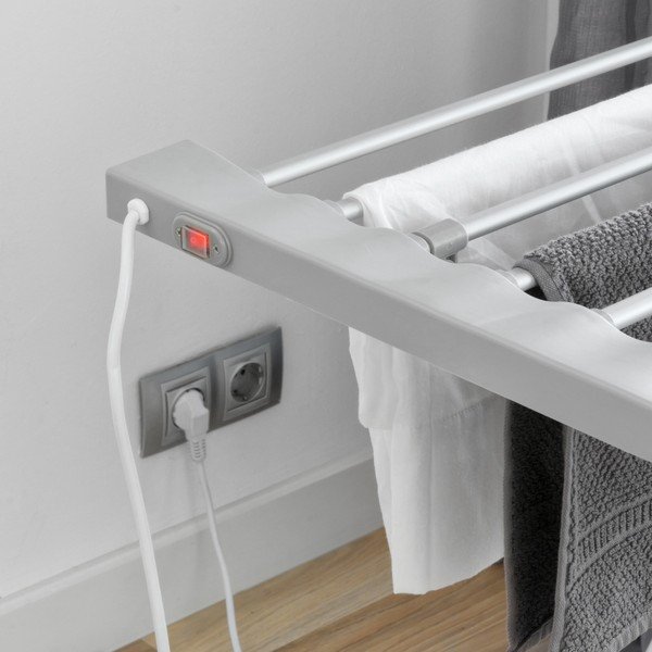 Sivý skladací elektrický sušiak na prádlo InnovaGoods Clotheshorse-image-1