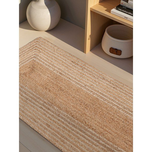 Obojstranný/ručne tkaný jutový behúň v prírodnej farbe/v svetlo prírodnej farbe 80x300 cm Juno – Hanse Home-image-3