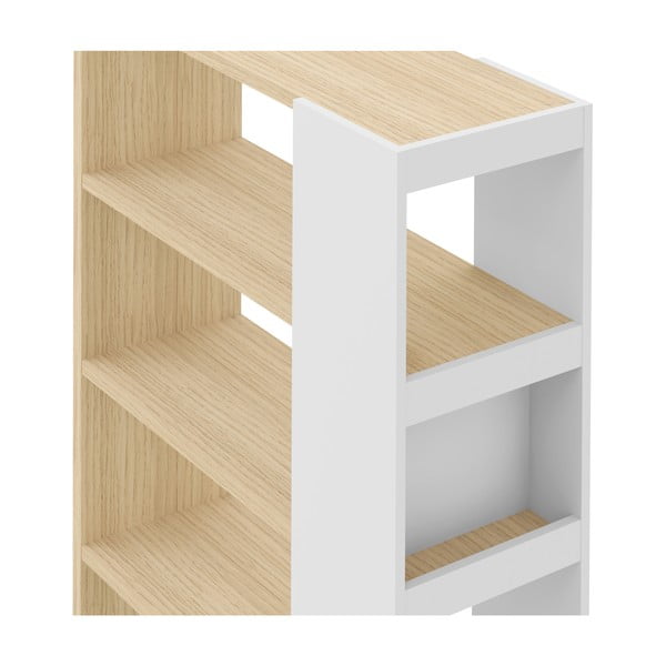 Biela knižnica s doskou v dubovom dekore 90x188 cm Ella - TemaHome-image-1