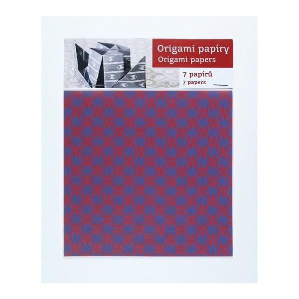 Modro-červené origami papiere Calico
