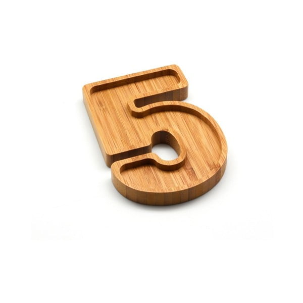 Bambusová miska na oriešky v tvare čísla 5 Bambum Numero