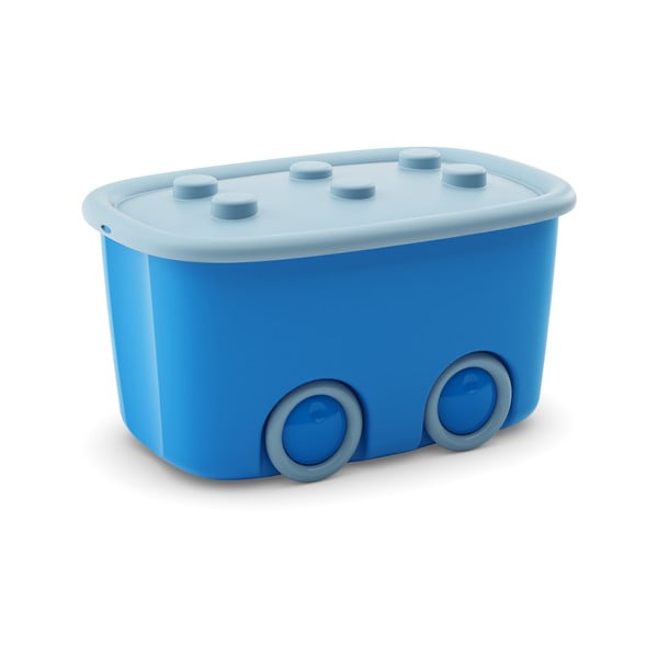 Svetlomodrý plastový detský úložný box 58x39x32 cm Funny Box – KIS