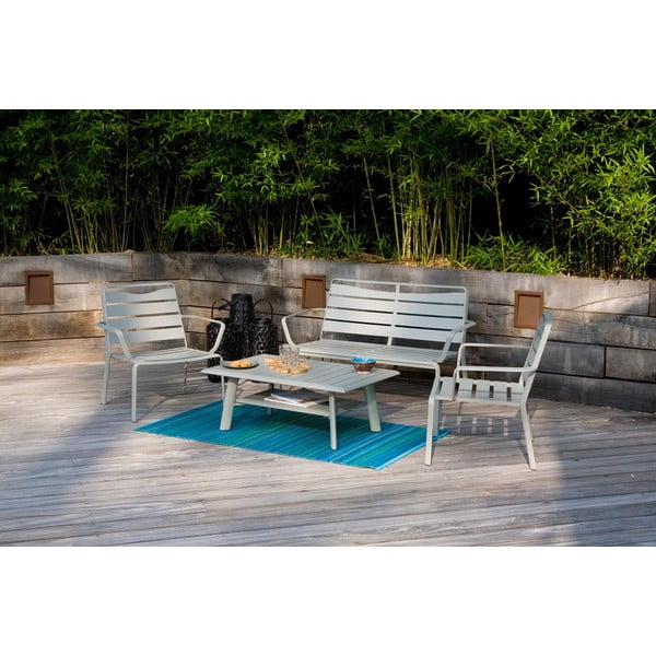 Sivý hliníkový záhradný lounge set pre 4 Spring - Ezeis