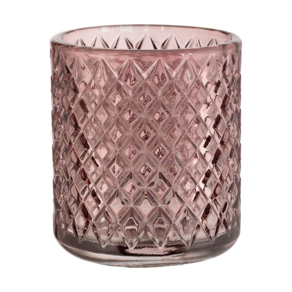 Ružový sklenený pohárik na kefky Wenko Atessa