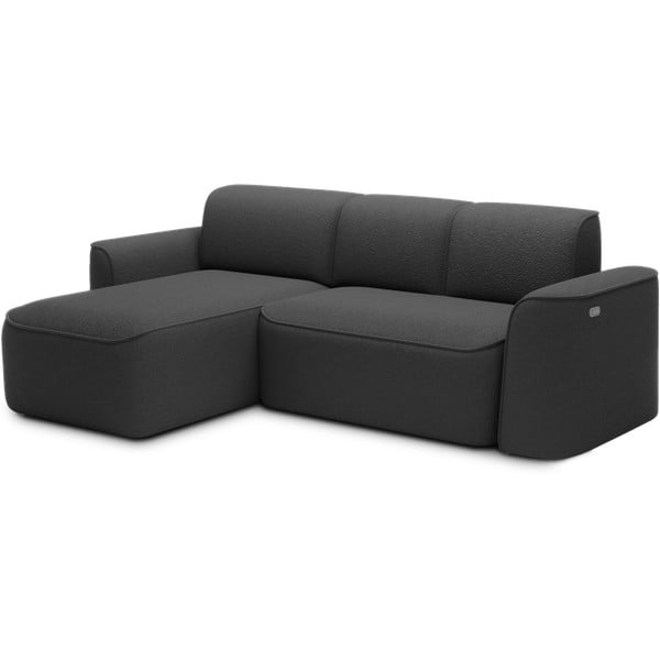 Antracitová rohová pohovka z textílie buklé (ľavý roh/s leňoškou) Ume – ELTAP-image-2