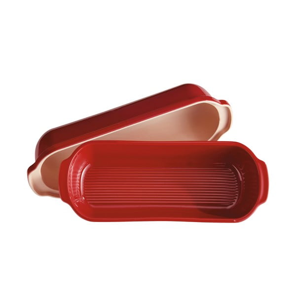 Červená keramická forma na chlieb Emile Henry, 39 × 16,5 cm-image-3