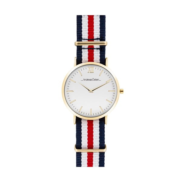 Pánske hodinky s modro-červeno-bielym remienkom Andreas Östen Trico