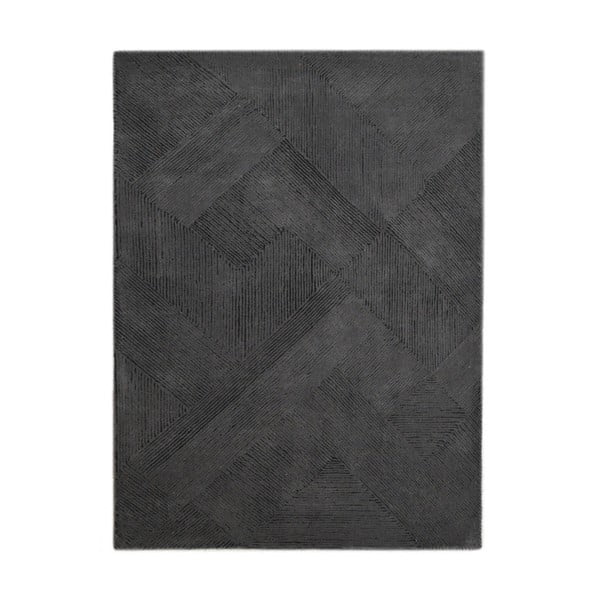 Tmavosivý vlnený koberec The Rug Republic Balta, 230 x 160 cm
