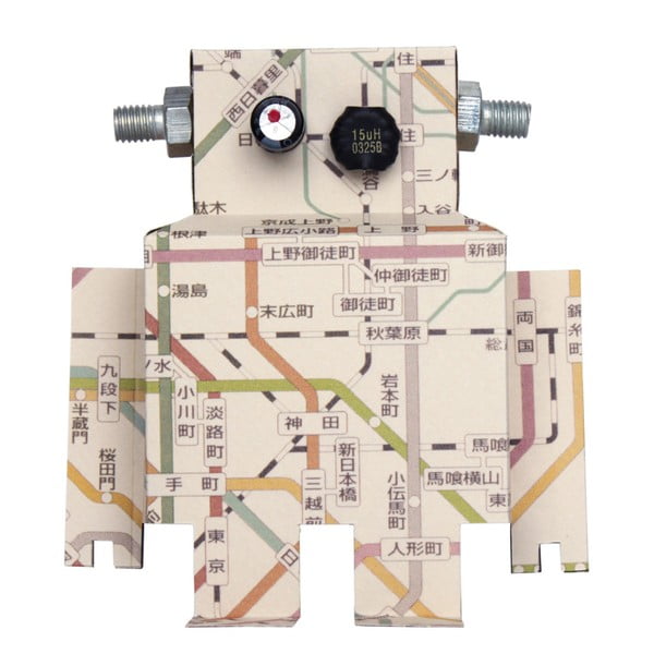 Nástenná samolepka Studio Ditte Robot Subway Map, 22 x 25 cm