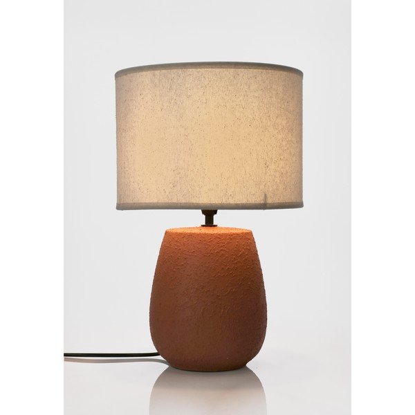 Keramická stolová lampa v terakotovej farbe s textilným tienidlom (výška  41,5 cm) Irvin – Yes Everyday-image-2