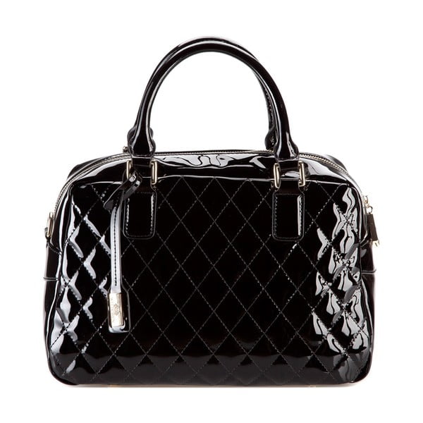Kožená kabelka Elegance Padded Shiny Black