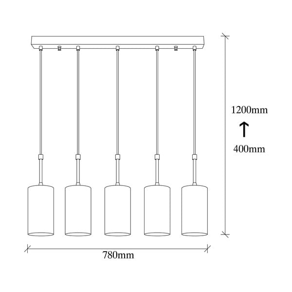 Závesné svietidlo pre 5 žiaroviek v zlatej farbe Opviq lights Kem-image-3