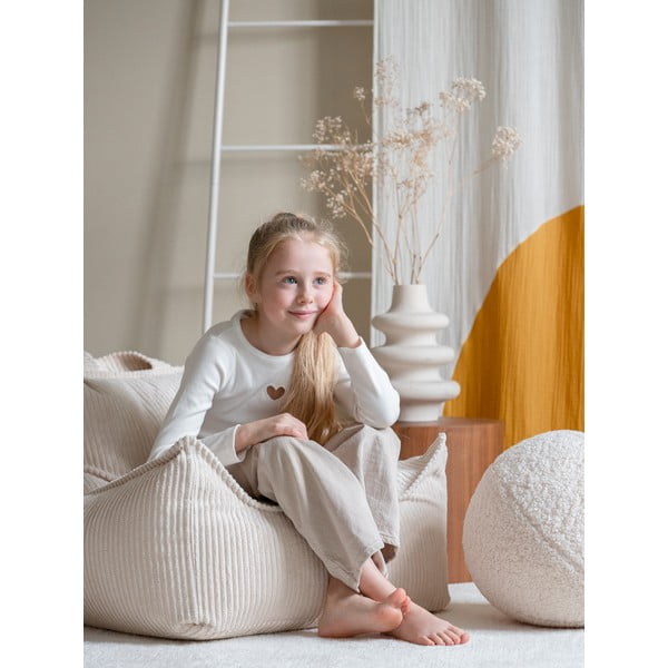 Krémový menčestrový detský sedací vak Chair – Wigiwama-image-1