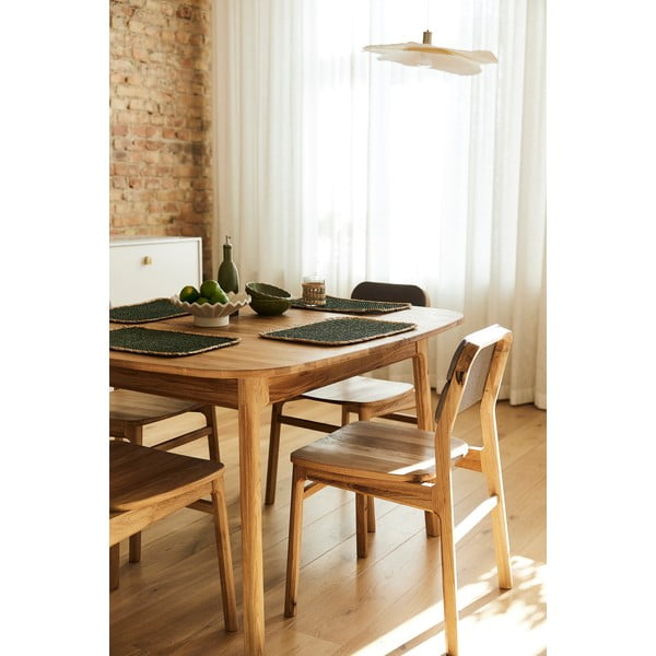 Rozkladací jedálenský stôl z dubového dreva v prírodnej farbe 100x200 cm Twig – The Beds-image-2