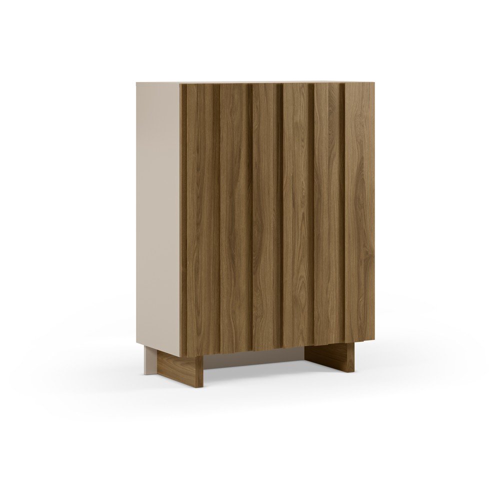 E-shop Krémovobiela/v prírodnej farbe skrinka z borovicového dreva 90x120x43 cm Marlo – Marckeric