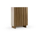 Krémovobiela/v prírodnej farbe skrinka z borovicového dreva 90x120x43 cm Marlo – Marckeric