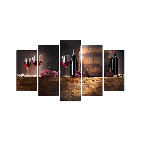 Viacdielny nástenný obraz Wine Food