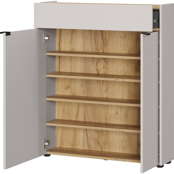 Krémovobiela matná skrinka 83x99x22 cm Ameca – Germania-image-3
