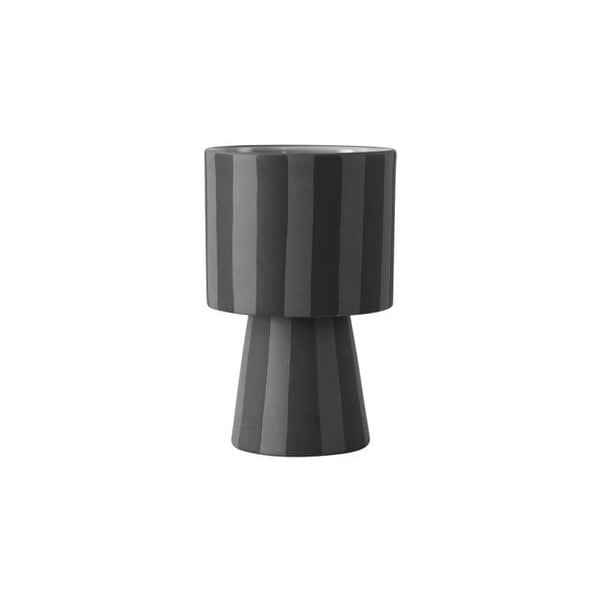 Čierna keramická váza OYOY Toppu, ⌀ 10 cm
