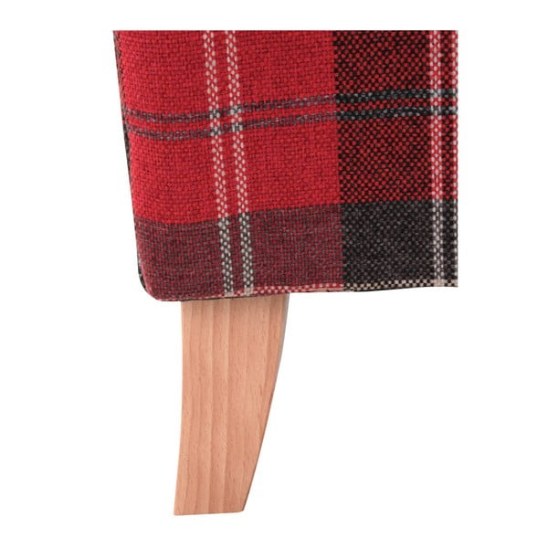 Červené kárované kreslo ušiak Max Winzer Lorris Vintage-image-2