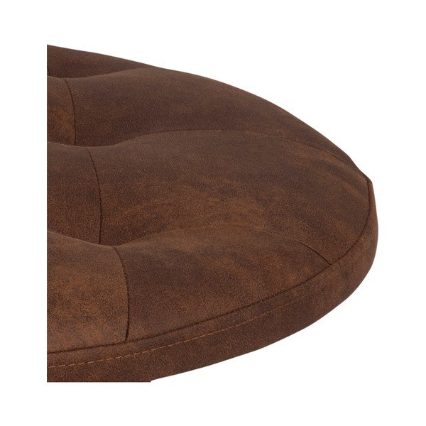 Koňakovohnedý puf z imitácie kože Actona Retina, ⌀ 60 cm-image-2