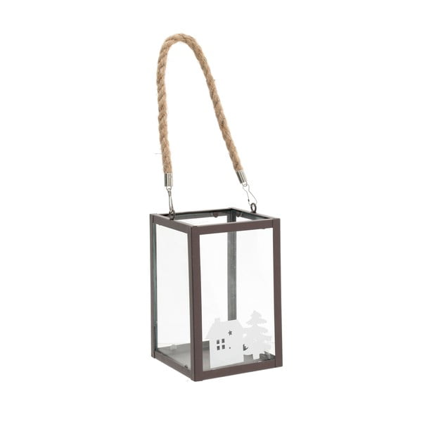 Lampáš s hnedým rámom InArt House, 12 × 18 cm