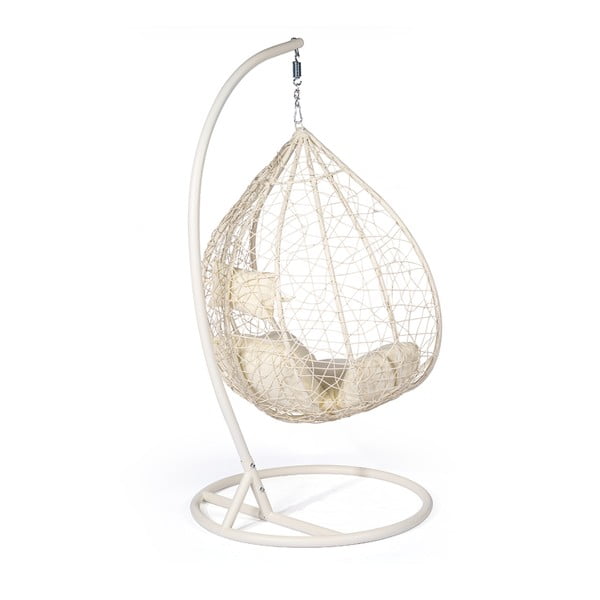 Krémovobiele závesné kreslo z umelého ratanu Bonami Selection Noela-image-3